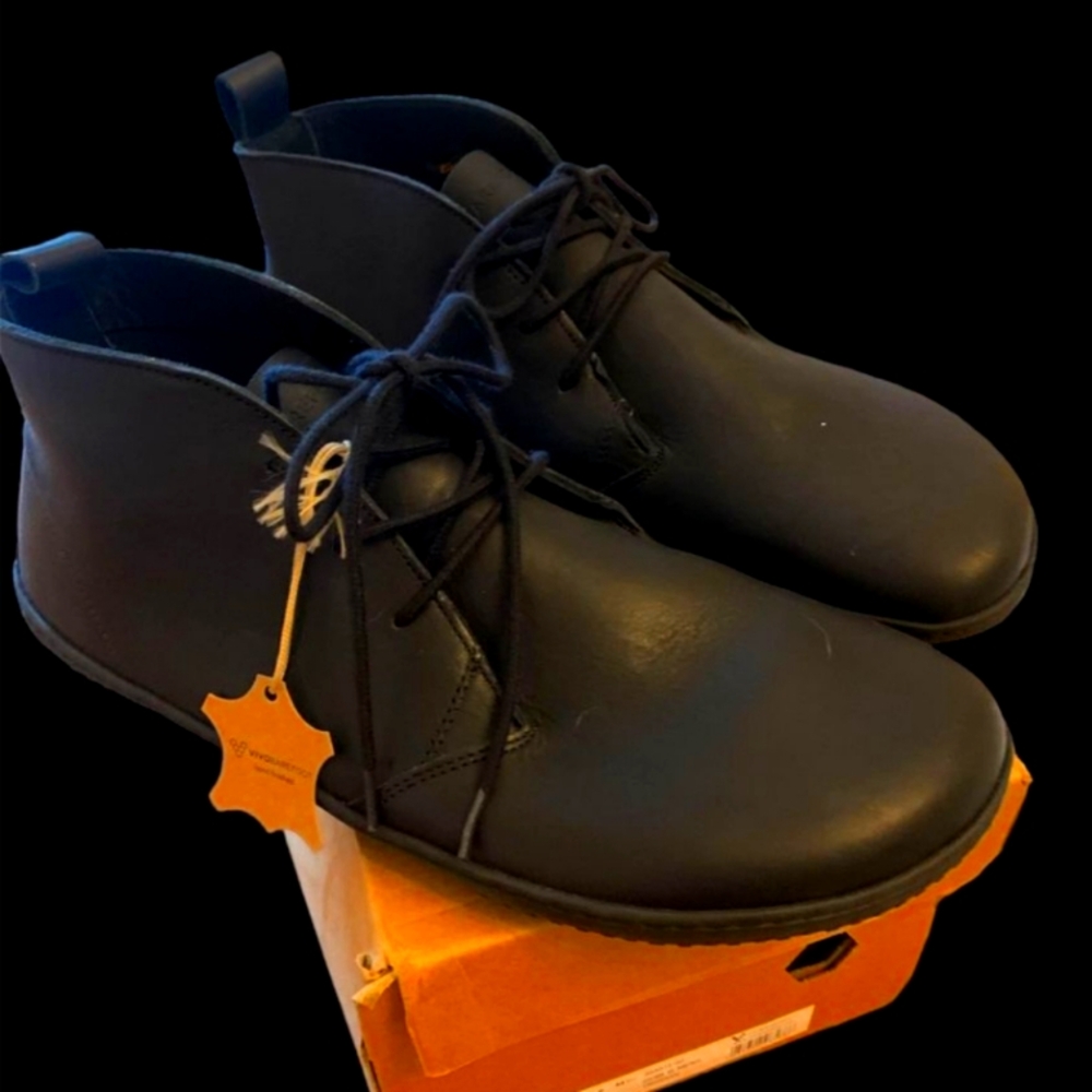 Vivo Barefoot Black Leather Derbys